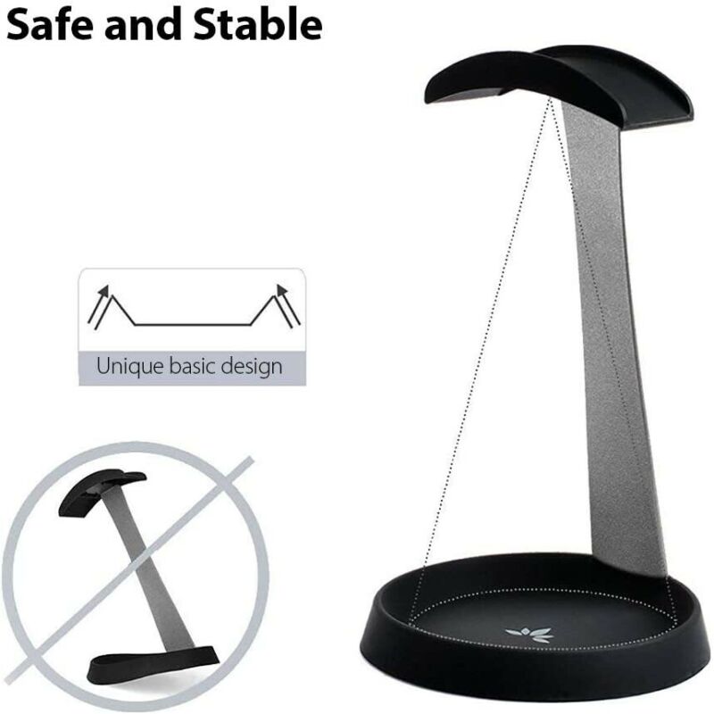 Avantree Aluminum Metal Headphone Stand Hanger with Cable Holder Black HS102