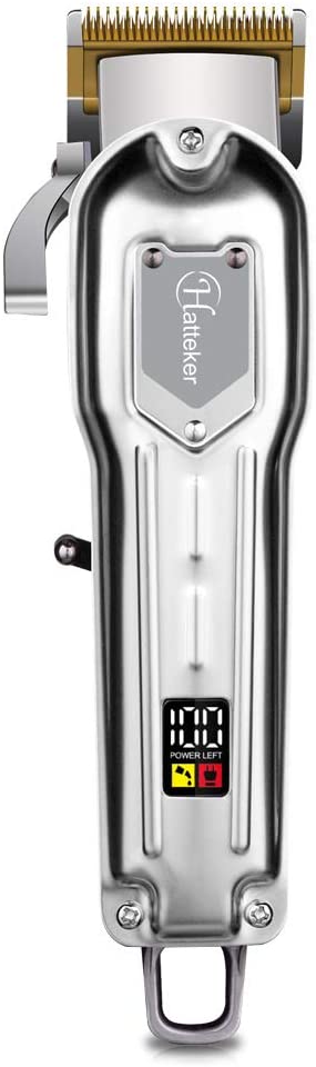Hatteker Mens Hair Rechargeable Clipper Cordless Hair Trimmer Professional Haircut Barber Kit Hair Cutting Kit