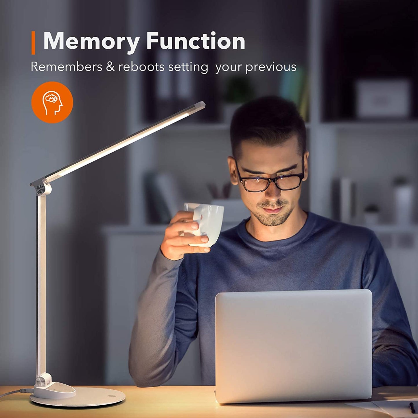 TaoTronics LED Desk Lamp with USB Charging Port, Eye- Care Dimmable Lamp, 5 Color Temperatures with 5 Brightness Levels, Touch Control, Metal, Official Member of Philips Enabled Licensing Program