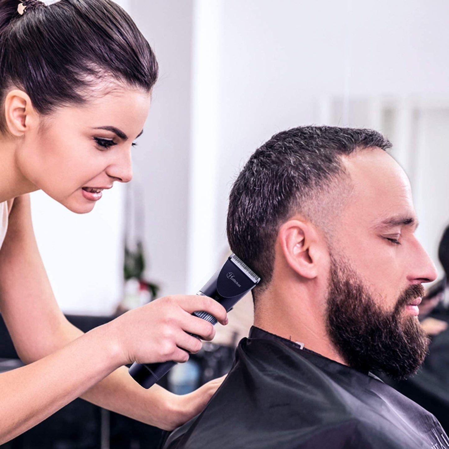 Hatteker Cordless USB Rechargeable Waterproof Hair Beard Trimmer Pro Haircut Kit for Men