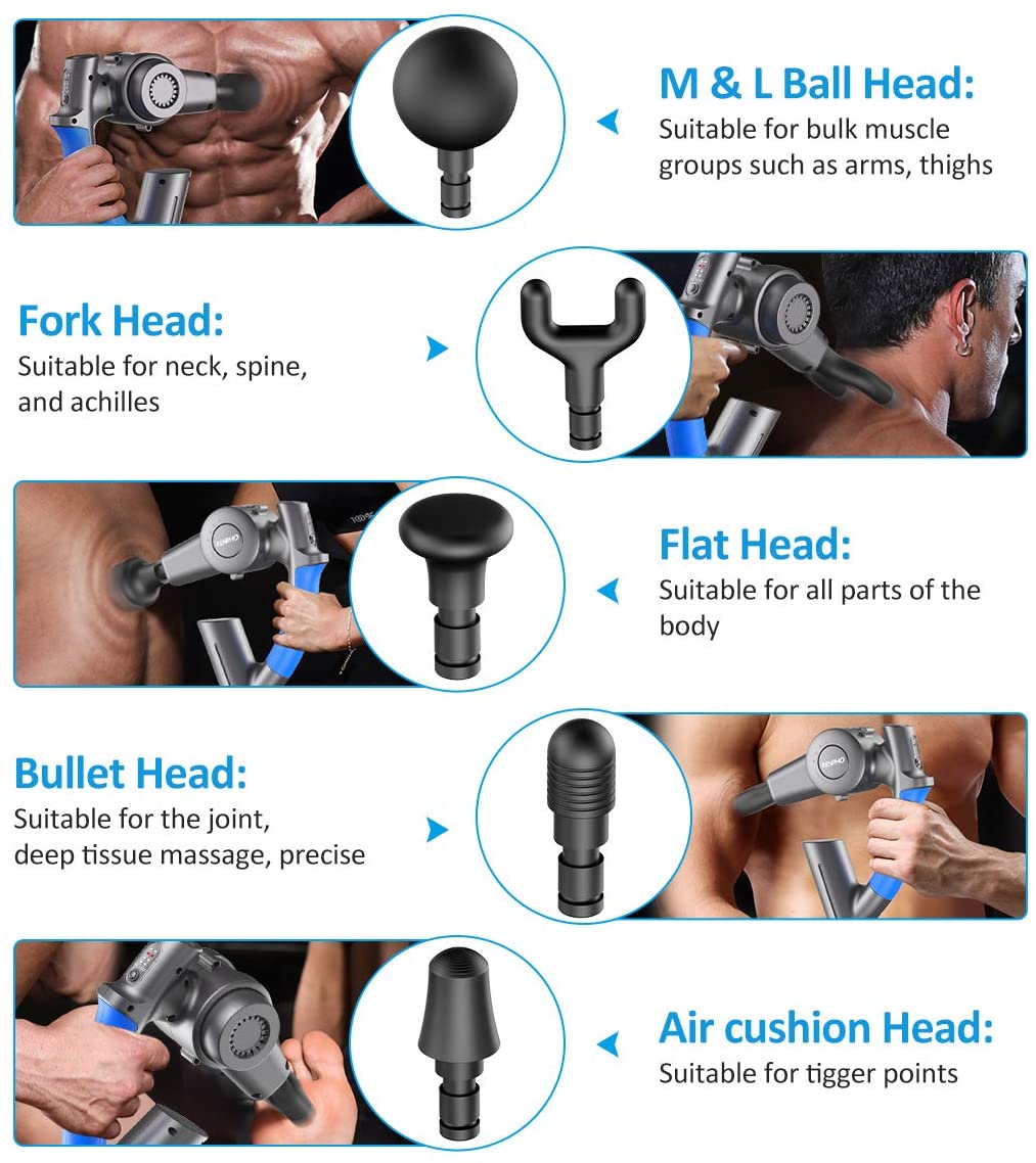 RENPHO R4 Pro Massage Gun Adjustable Arm Deep Tissue Percussion Muscle Massager