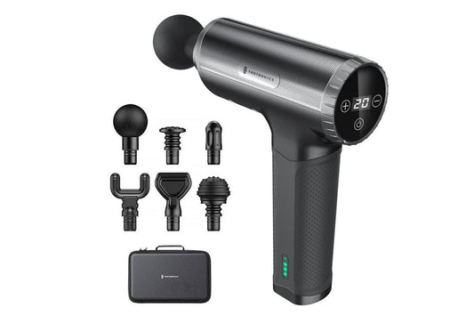 TaoTronics Massage Gun, Handheld massager, 10H Battery Life Deep Tissue Muscle Massager for Athletes, Low-Decibel Muscle Massager for Relieving Muscle Pain, Soreness and Stiffness