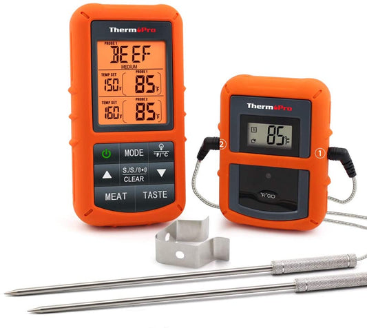 ThermoPro TP20 Wireless Remote Digital Cooking Food Meat Thermometer with Dual Probe for Smoker Grill BBQ Thermometer