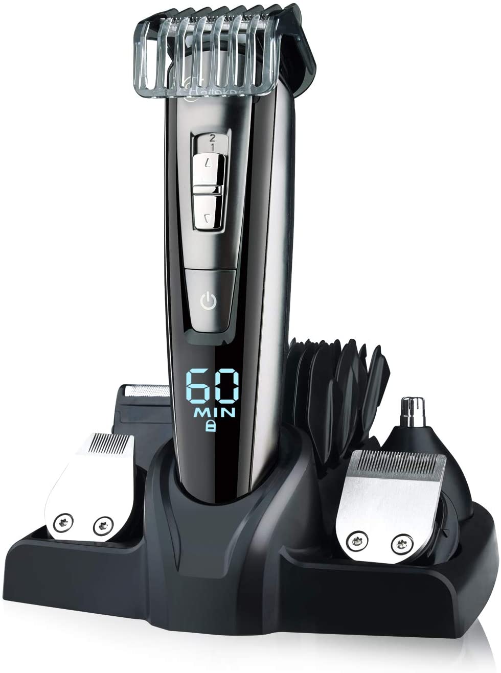 Hatteker 5 In 1 Hair Beard Mustache Nose Waterproof Groomer Precision  Trimmer Kit For Men