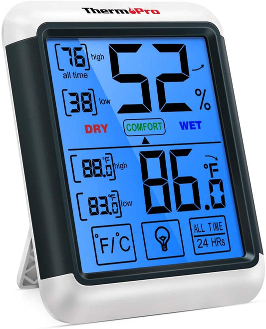 ThermoPro TP55 Digital Hygrometer Thermometer Indoor Humidity Temperature Monitor with Large LCD Display and Backlight