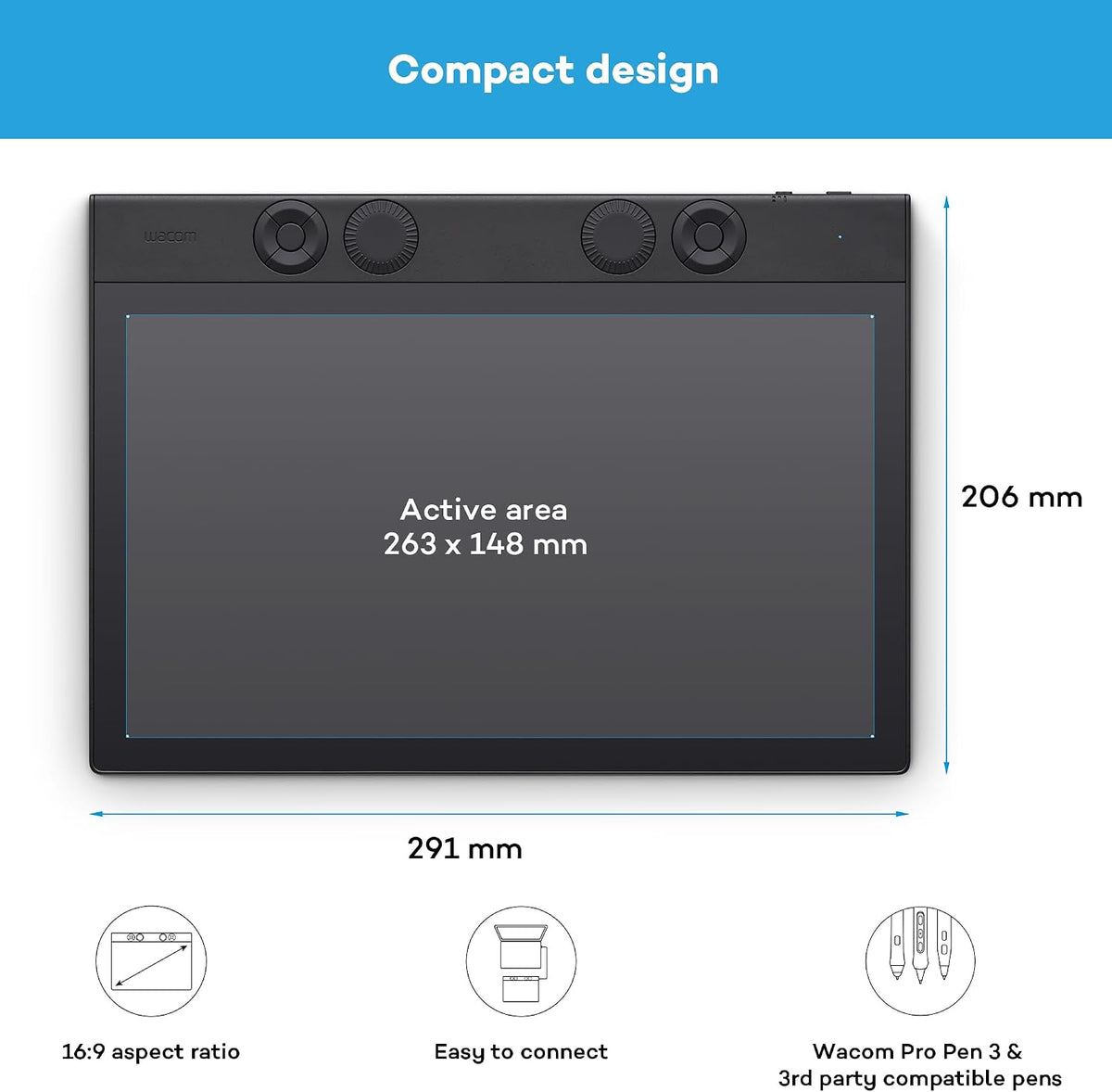 Wacom Intuos Pro Medium TPTK670K0C Pen Tablet, Pen Tab, Pro Board Tab, Wacom Pro Pen 3, Compatible with Windows and Mac