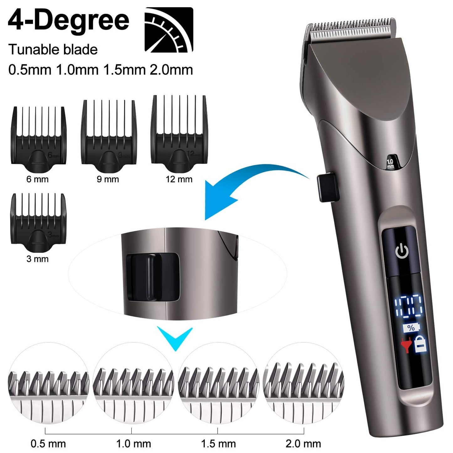 Hatteker Mens Cordless Hair Beard Nose Trimmer for Detailing & Grooming Waterproof