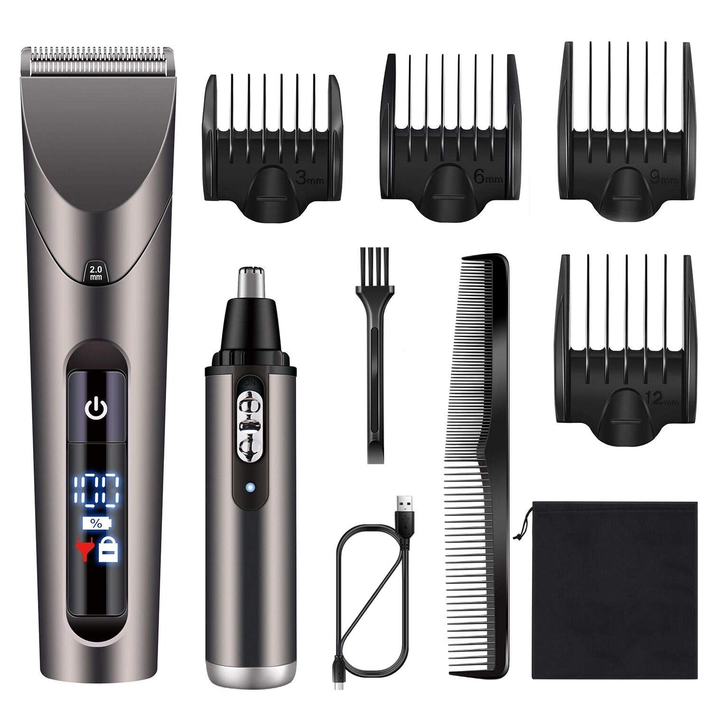 Hatteker Mens Cordless Hair Beard Nose Trimmer for Detailing & Grooming Waterproof