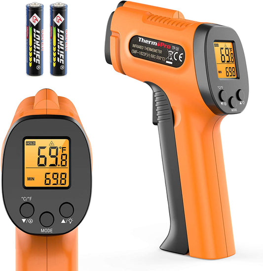 ThermoPro TP30 Digital Infrared Thermometer Gun Non Contact Laser Temperature Gun -58°F ~1022°F (-50°C ~ 550°C) with Adjustable Emissivity & Max Measure (NOT for Human Body Temperature)