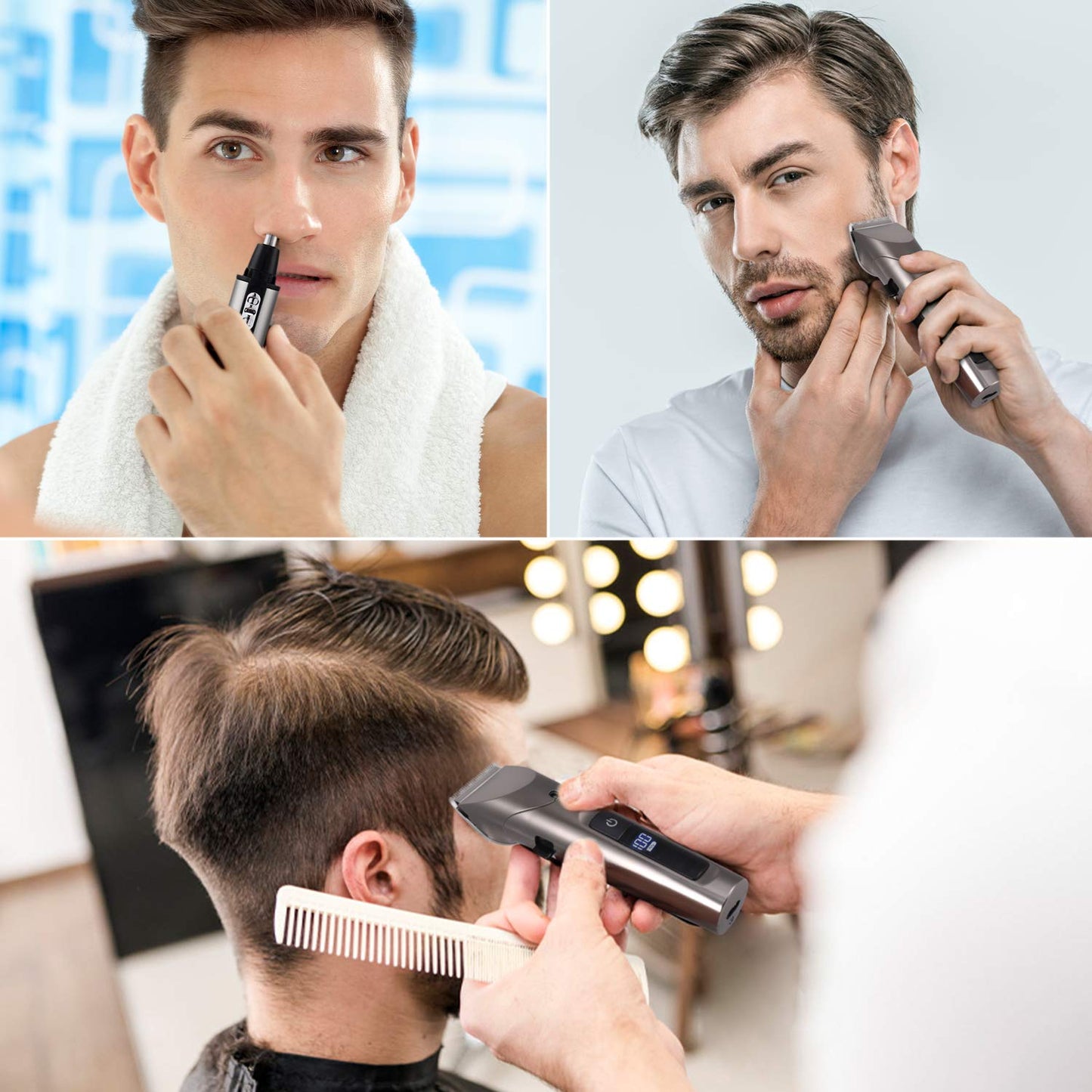 Hatteker Mens Cordless Hair Beard Nose Trimmer for Detailing & Grooming Waterproof