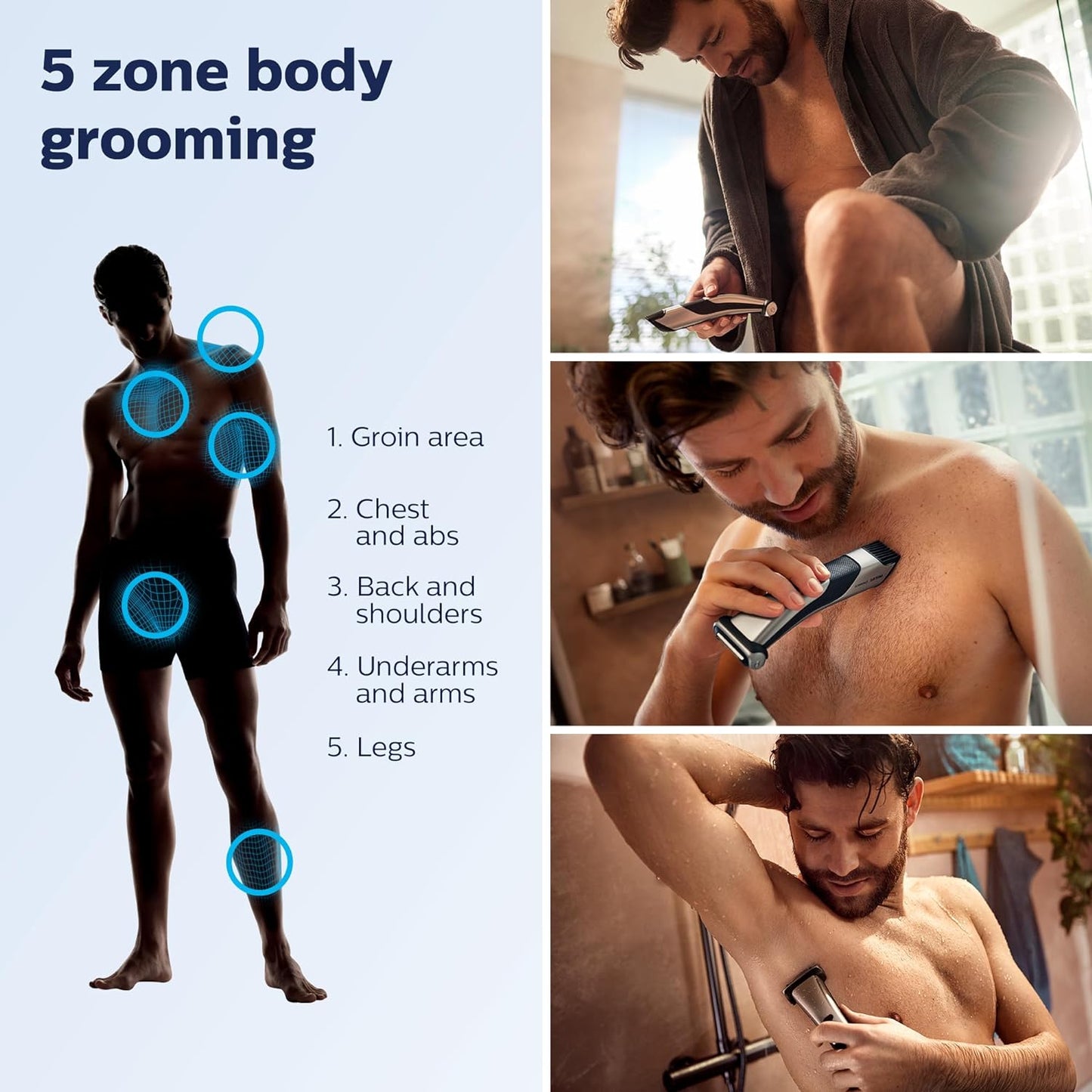 Philips Norelco Exclusive Bodygroom Series 7000 Showerproof Body & Manscaping Trimmer & Shaver with case and Replacement Head for Above and Below The Belt, BG7040/42