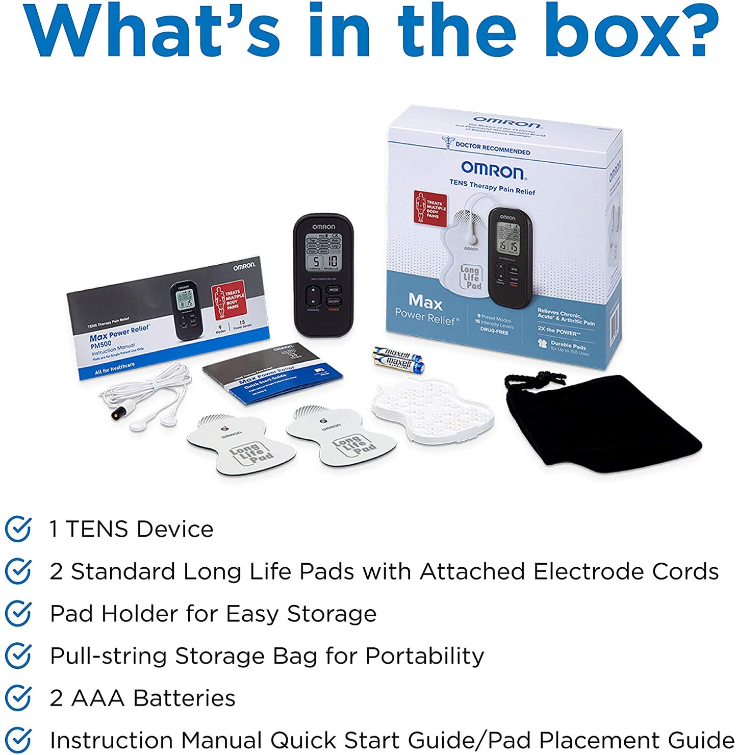Omron Healthcare PM500/PM3032 ElectroTHERAPY Max Power Pain Relief TENS Unit