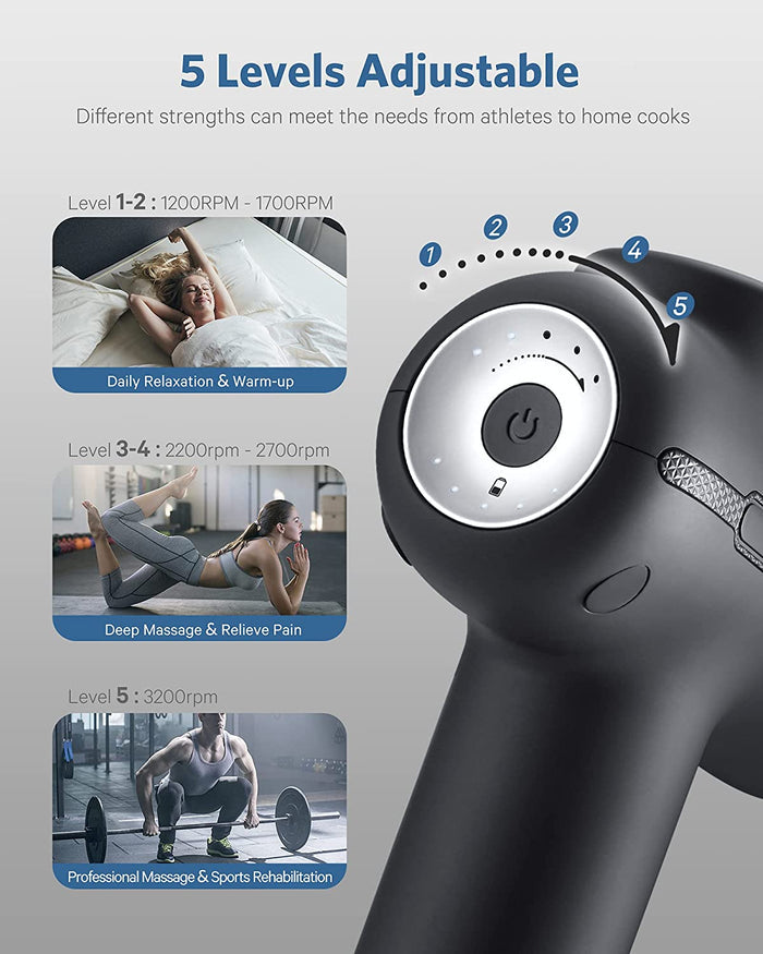 NAIPO MASSAGE GUN FOR ATHLETES, NAIPO HANDHELD MASSAGE DEEP TISSUE BODY MUSCLE MASSAGE GUN