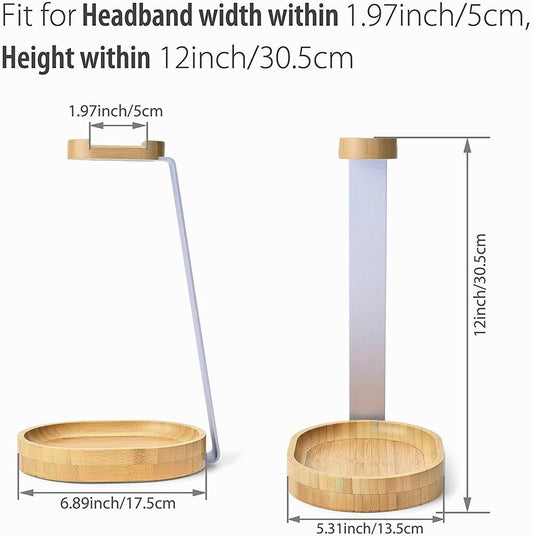 Avantree Universal Wooden & Aluminum Headphone Stand Hanger with Cable Holder