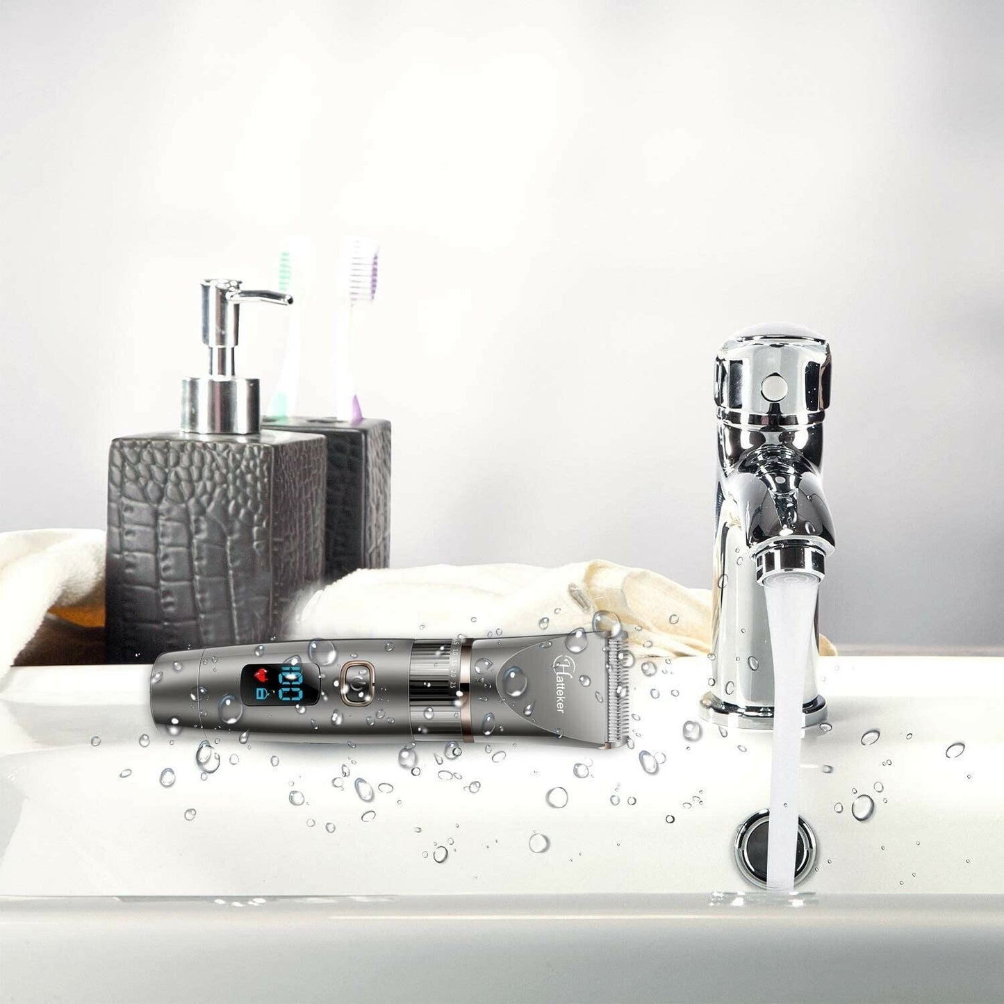 Hatteker Mens Beard Cordless Hair Trimmer Clipper Detail Grooming Kit