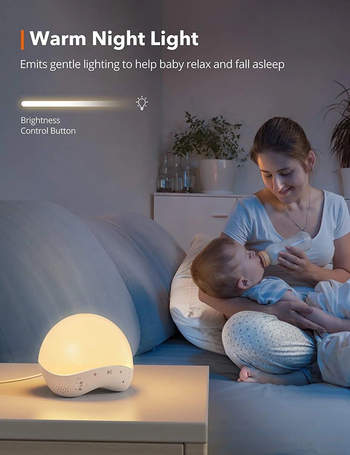 Taotronics White Noise RGB Color Change Smart Nursery Light Night bedside lamp