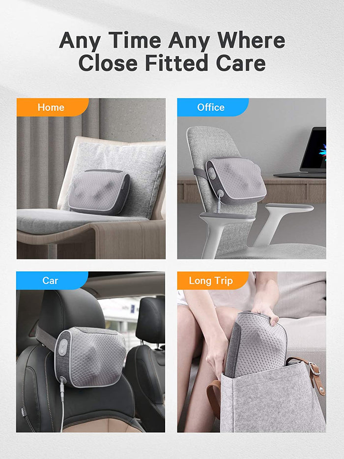 Naipo Shiatsu Massage Pillow with Heat, Electric Deep Kneading Back Neck Massager for Lower and Upper Back Shoulders Legs Foot Arms