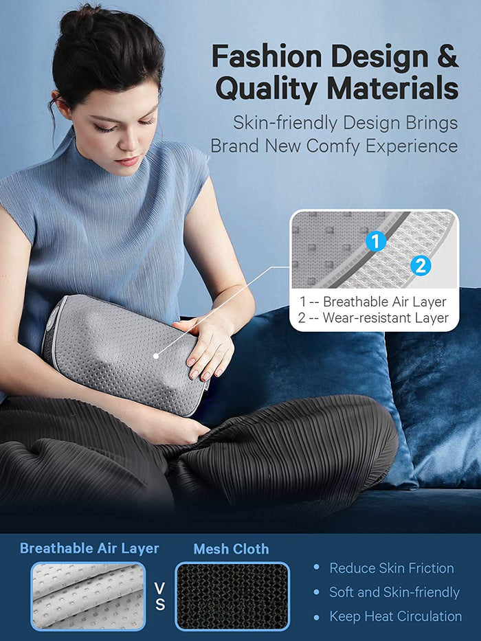 Naipo Shiatsu Massage Pillow with Heat, Electric Deep Kneading Back Neck Massager for Lower and Upper Back Shoulders Legs Foot Arms