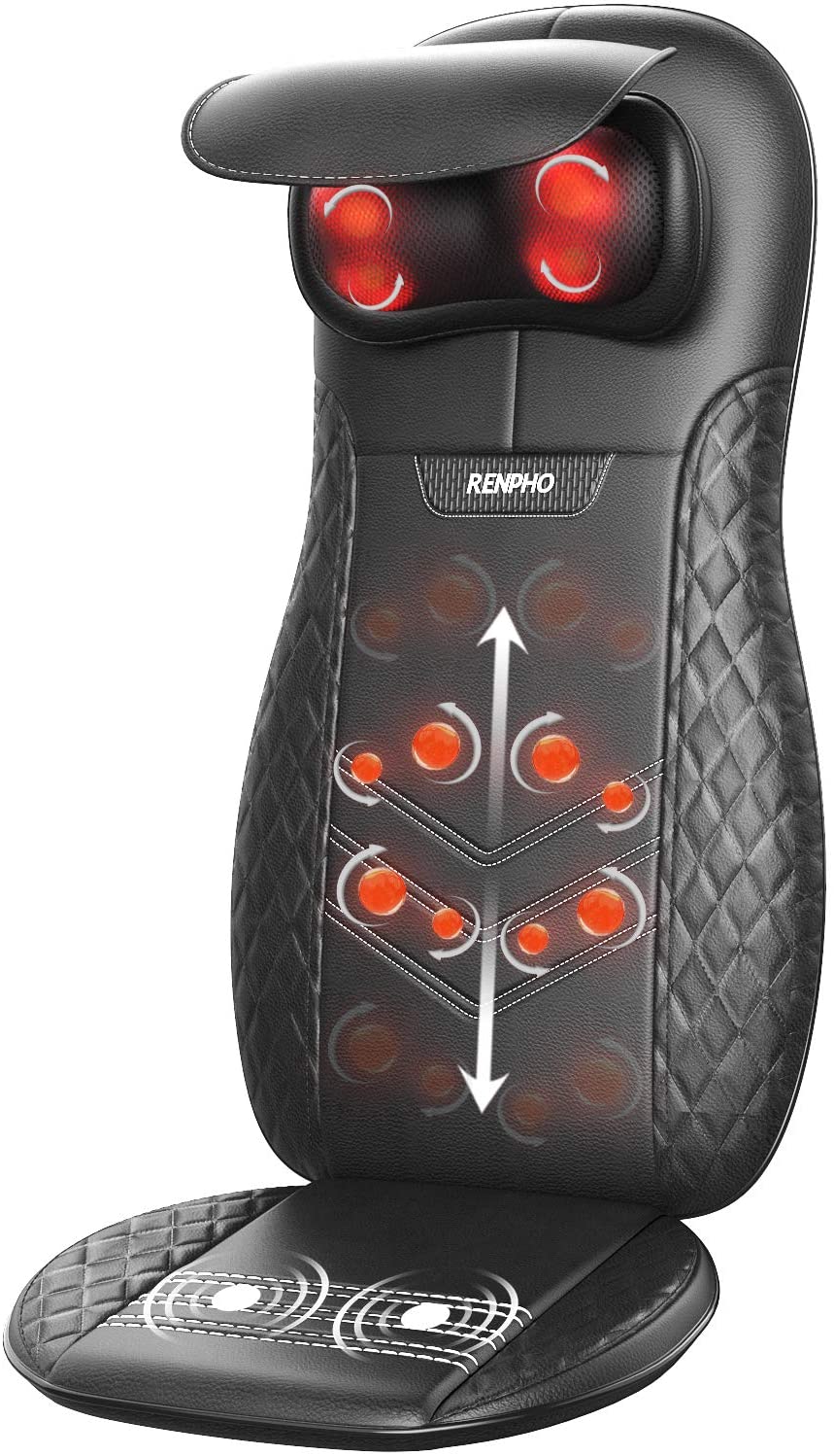 RENPHO Shiatsu Massage Seat Back & Neck Massager with Heat and Vibration