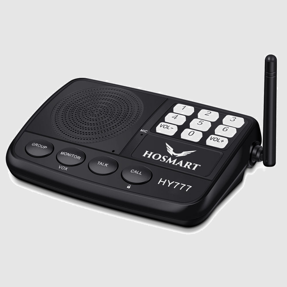 Hosmart Wireless Intercom System 1/2 Mile Long Range 7-Channel Security Black HY777