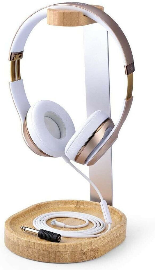 Avantree Universal Wooden & Aluminum Headphone Stand Hanger with Cable Holder